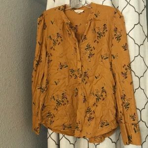Lucky brand Flowery flowing mustard mid button up